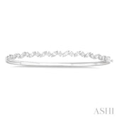 1 1/3 ctw Marquise and Round Cut Diamond Stackable Bangle in 14K White Gold